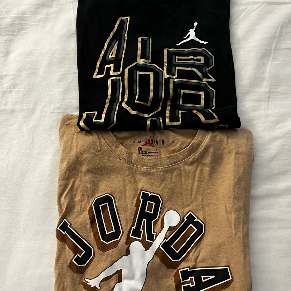Jordan Logo T-Shirts in Black and Tan